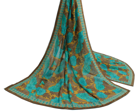 Sushila Vintage Multi-Color Dupatta Pure Georgette Silk Printed Long Stole Hijab