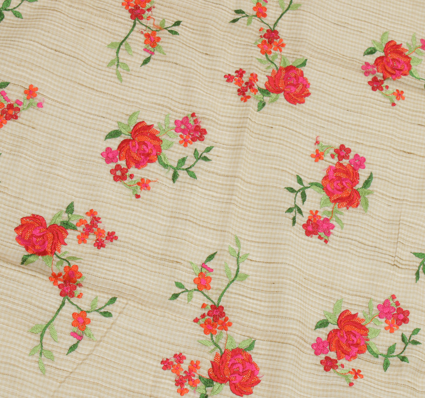 Sushila Vintage Cream Dupatta Blend Cotton Woven & Embroidered Long Stole Veil