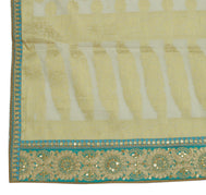 Sushila Vintage White Dupatta Blend Cotton Woven & Embroidered Long Stole Hijab