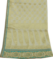 Sushila Vintage White Dupatta Blend Cotton Woven & Embroidered Long Stole Hijab