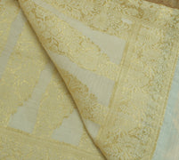 Sushila Vintage White Dupatta Blend Cotton Woven & Embroidered Long Stole Hijab