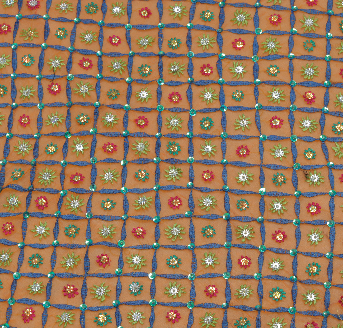 Sushila Vintage Mustard Dupatta Pure Georgette Silk Embroidered Long Stole Veil