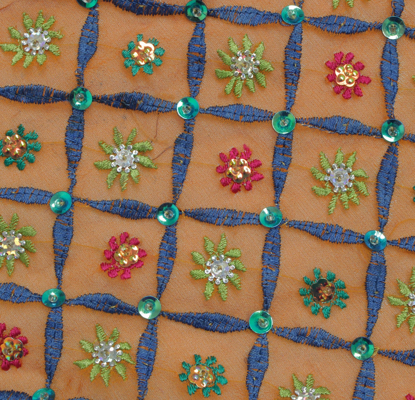 Sushila Vintage Mustard Dupatta Pure Georgette Silk Embroidered Long Stole Veil