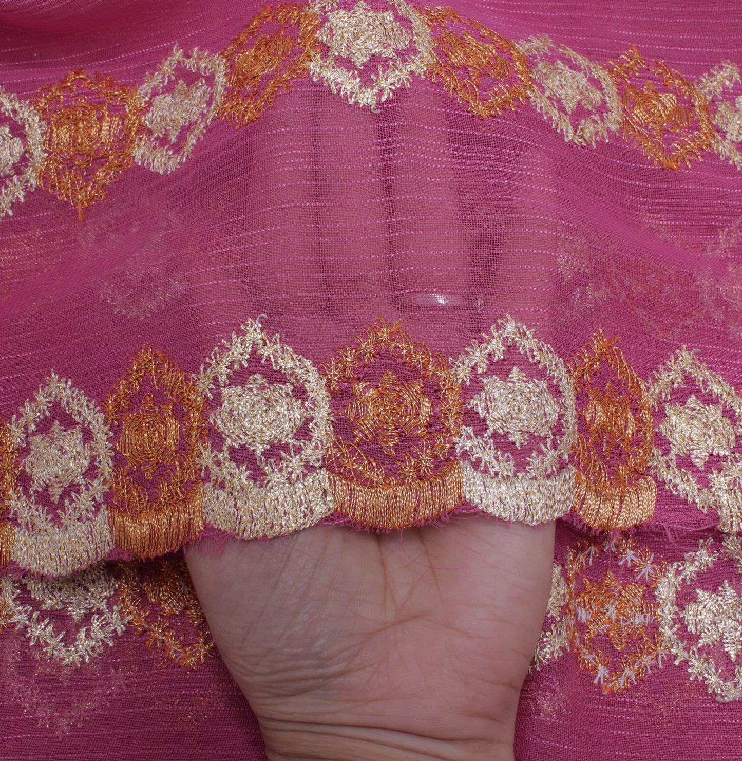 Sushila Vintage Mauve Dupatta Blend Georgette Silk Embroidered Long Stole Veil