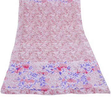Sushila Vintage Light Pink Dupatta Pure Georgette Silk Printed Long Stole Hijab