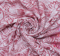 Sushila Vintage Light Pink Dupatta Pure Georgette Silk Printed Long Stole Hijab
