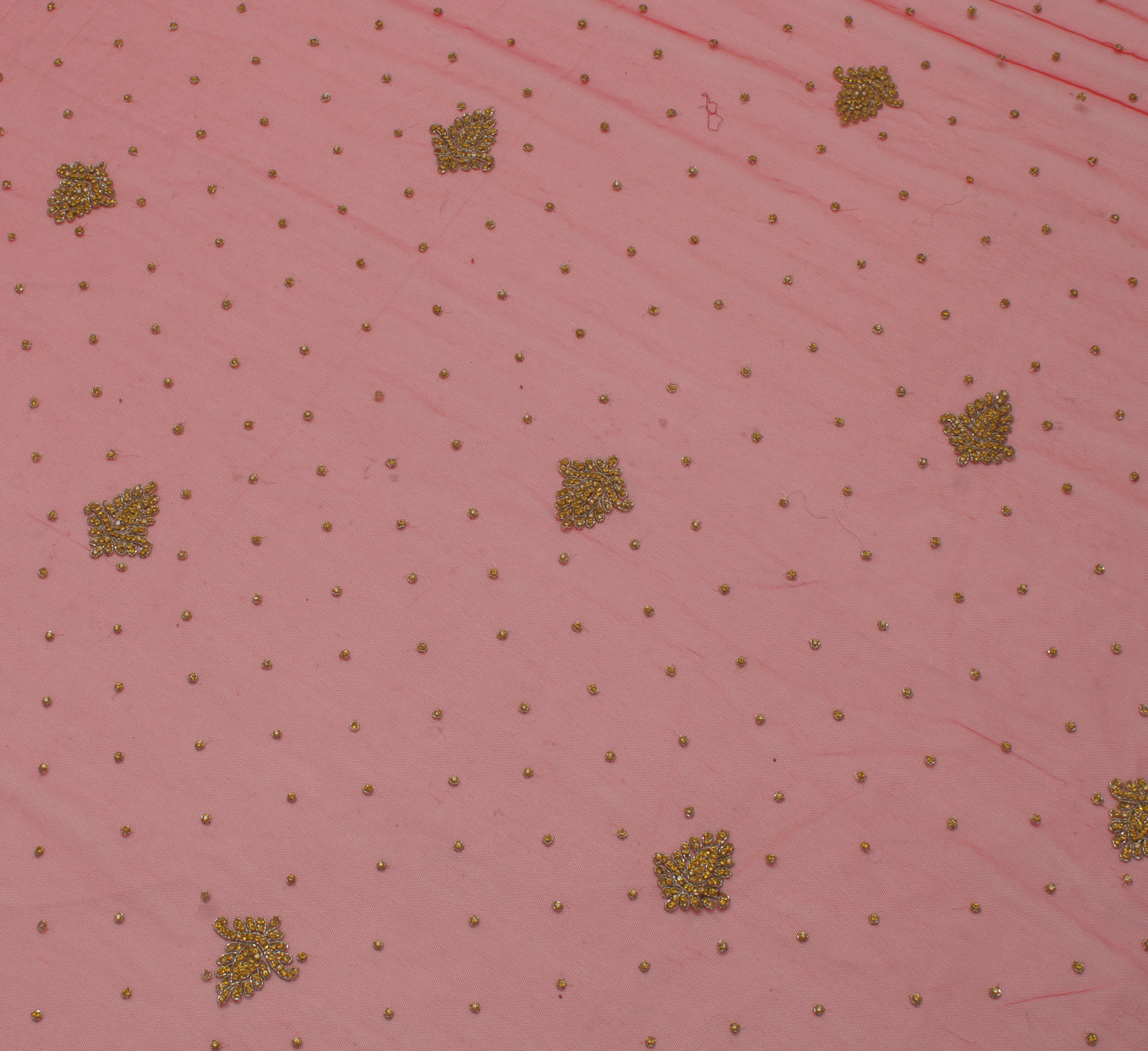 Sushila Vintage Red Indian Heavy Dupatta Net Mesh Embroidered Long Stole Scarves