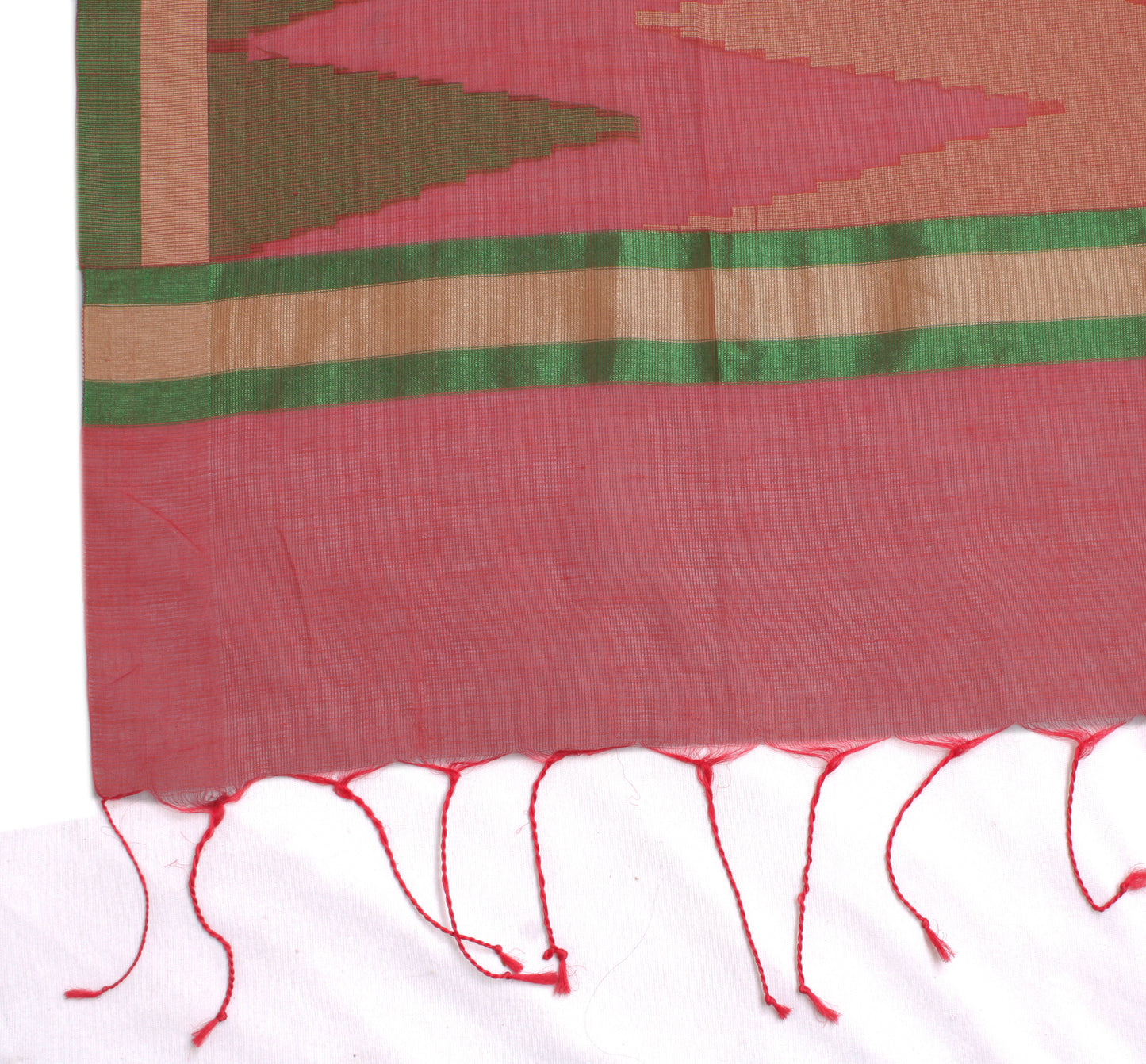 Sushila Vintage Peach Indian Dupatta Blend Cotton Woven Floral Long Stole Hijab
