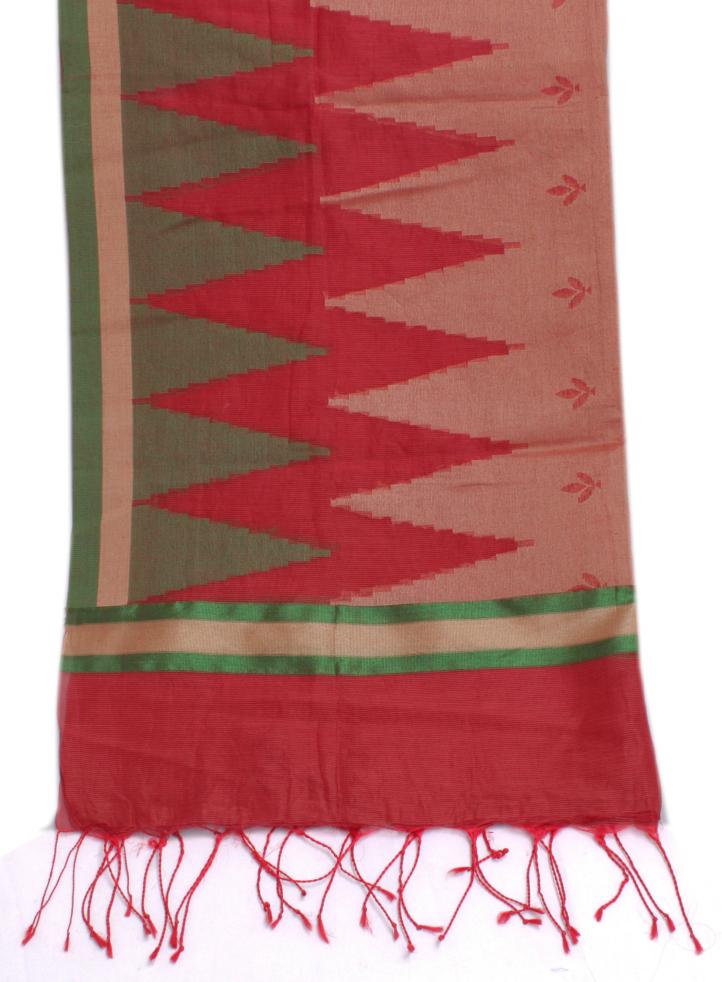 Sushila Vintage Peach Indian Dupatta Blend Cotton Woven Floral Long Stole Hijab