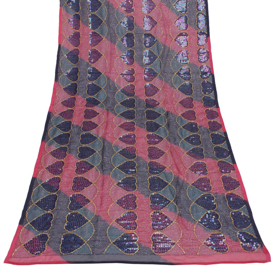 Sushila Vintage Multi-Color Dupatta Blend Silk Sequins Embroidered Long Stole