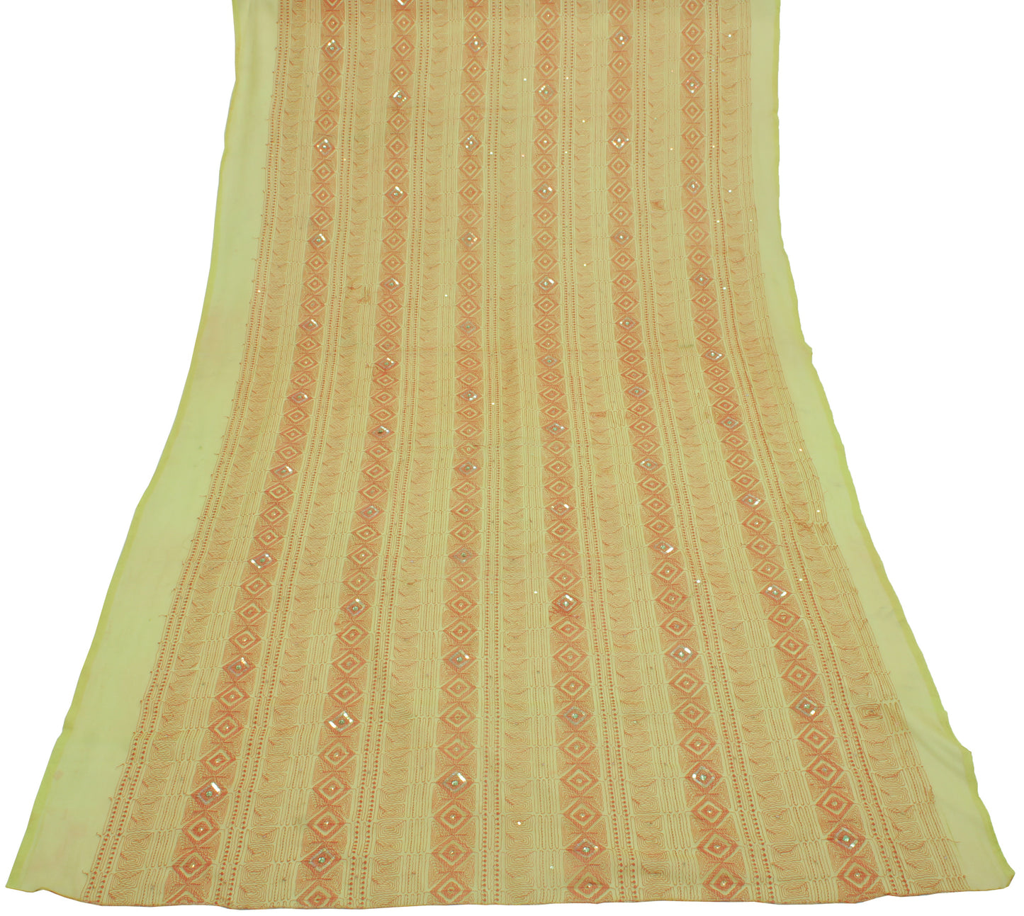 Sushila Vintage Green Dupatta Blend Georgette Silk Hand Embroidered Long Stole