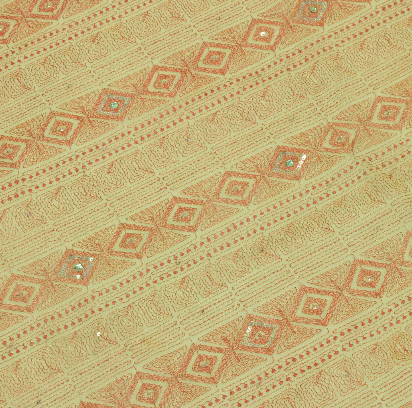 Sushila Vintage Green Dupatta Blend Georgette Silk Hand Embroidered Long Stole