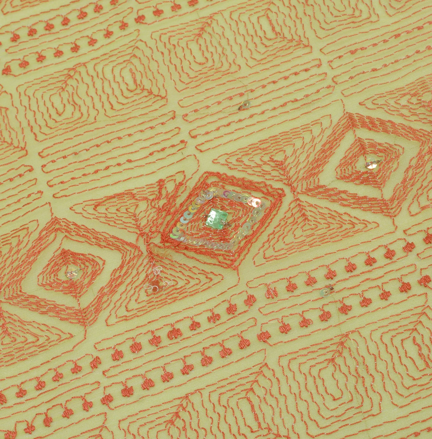 Sushila Vintage Green Dupatta Blend Georgette Silk Hand Embroidered Long Stole