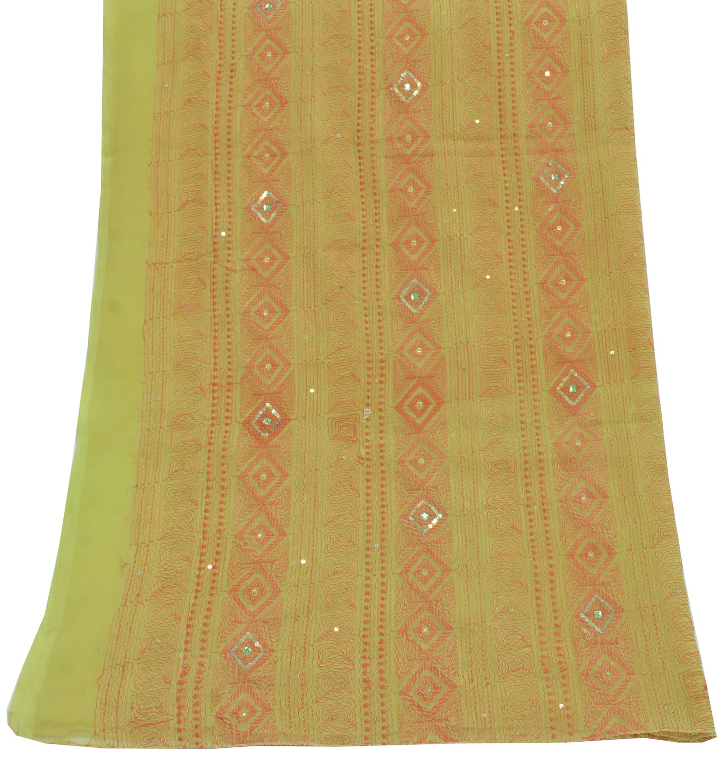 Sushila Vintage Green Dupatta Blend Georgette Silk Hand Embroidered Long Stole