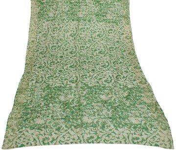 Sushila Vintage Green Dupatta 100% Pure Silk Woven & Printed Long Stole Veil