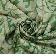 Sushila Vintage Green Dupatta 100% Pure Silk Woven & Printed Long Stole Veil