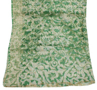 Sushila Vintage Green Dupatta 100% Pure Silk Woven & Printed Long Stole Veil