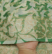 Sushila Vintage Green Dupatta 100% Pure Silk Woven & Printed Long Stole Veil