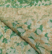 Sushila Vintage Green Dupatta 100% Pure Silk Woven & Printed Long Stole Veil