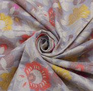Sushila Vintage Gray Indian Dupatta Blend Silk Woven Long Stole Hijab Scarves