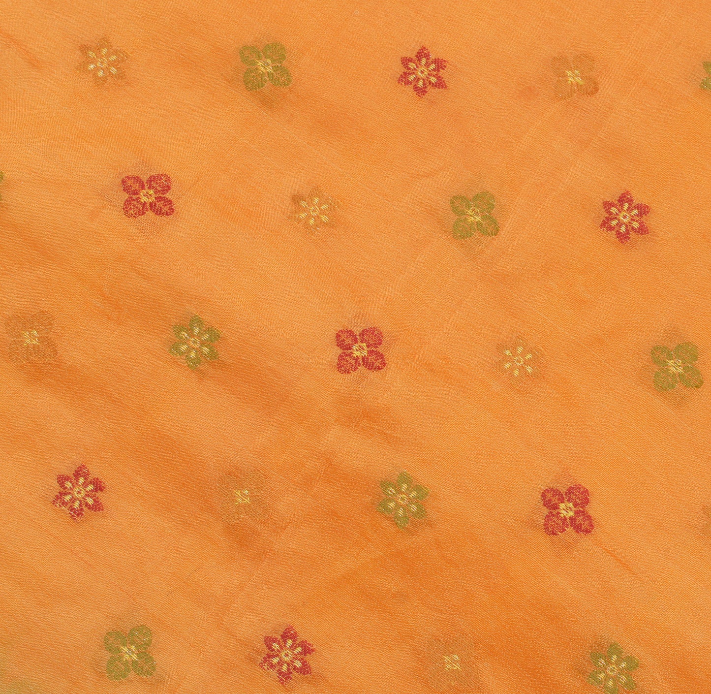 Sushila Vintage Orange Indian Dupatta 100% Pure Silk Woven Long Stole Scarves