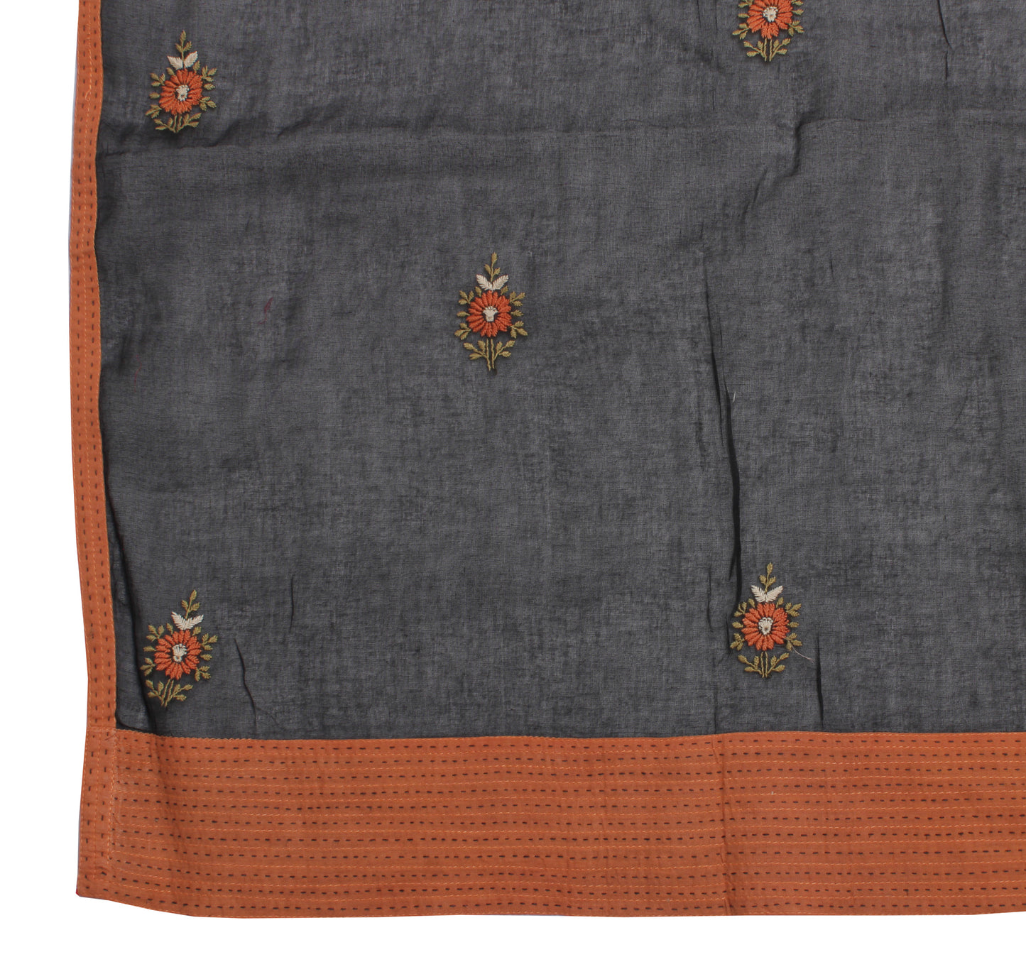Sushila Vintage Black Dupatta 100% Pure Cotton Embroidered Long Stole Hijab