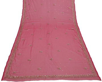 Sushila Vintage Red Dupatta Blend Georgette Silk Zari Embroidered Long Stole