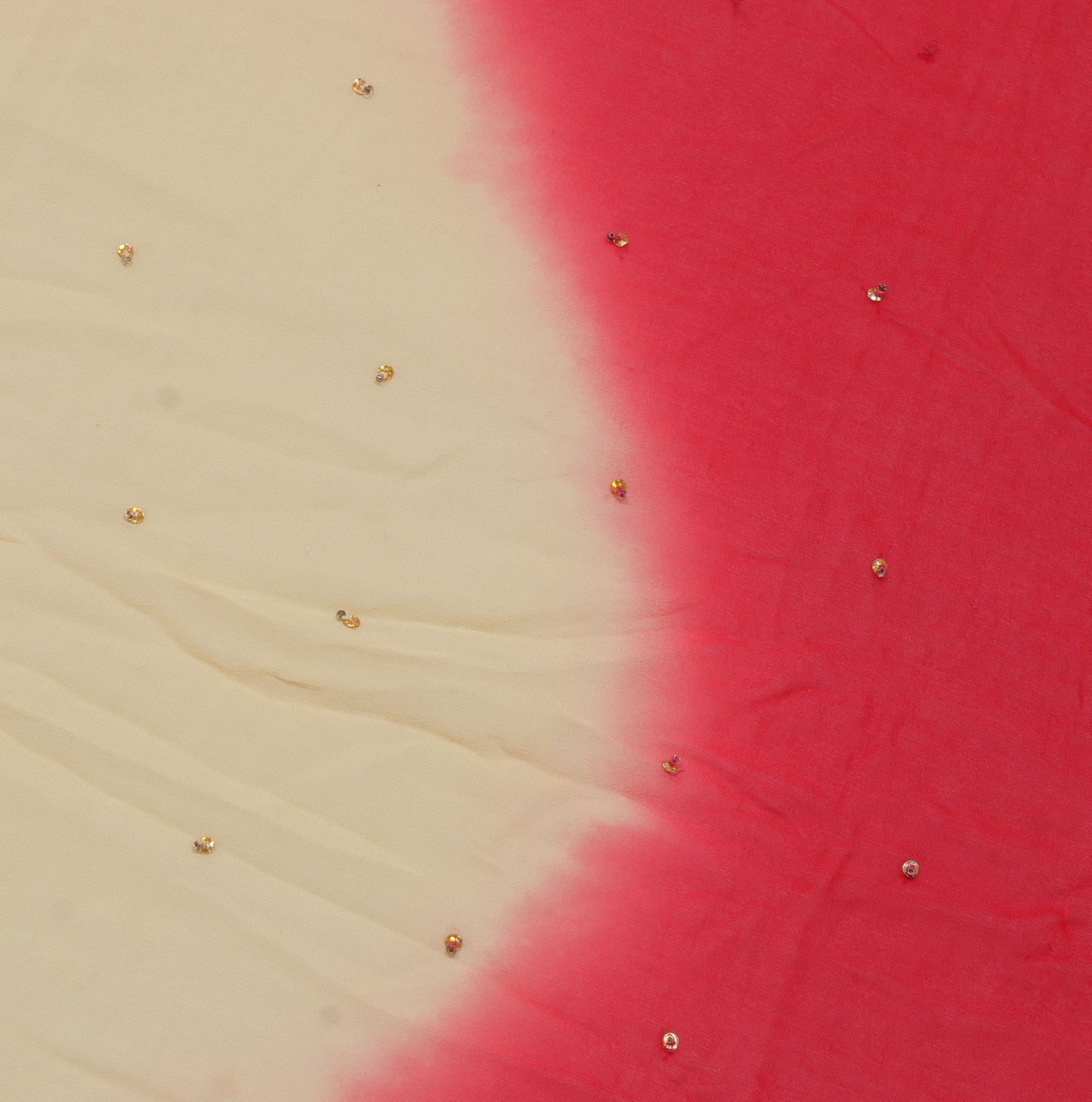 Sushila Vintage Cream Dupatta Pure Georgette Silk Hand Beaded Zardozi Long Stole