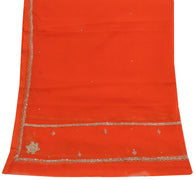Sushila Vintage Orange Dupatta Blend Chiffon Silk Hand Beaded Zardozi Long Stole