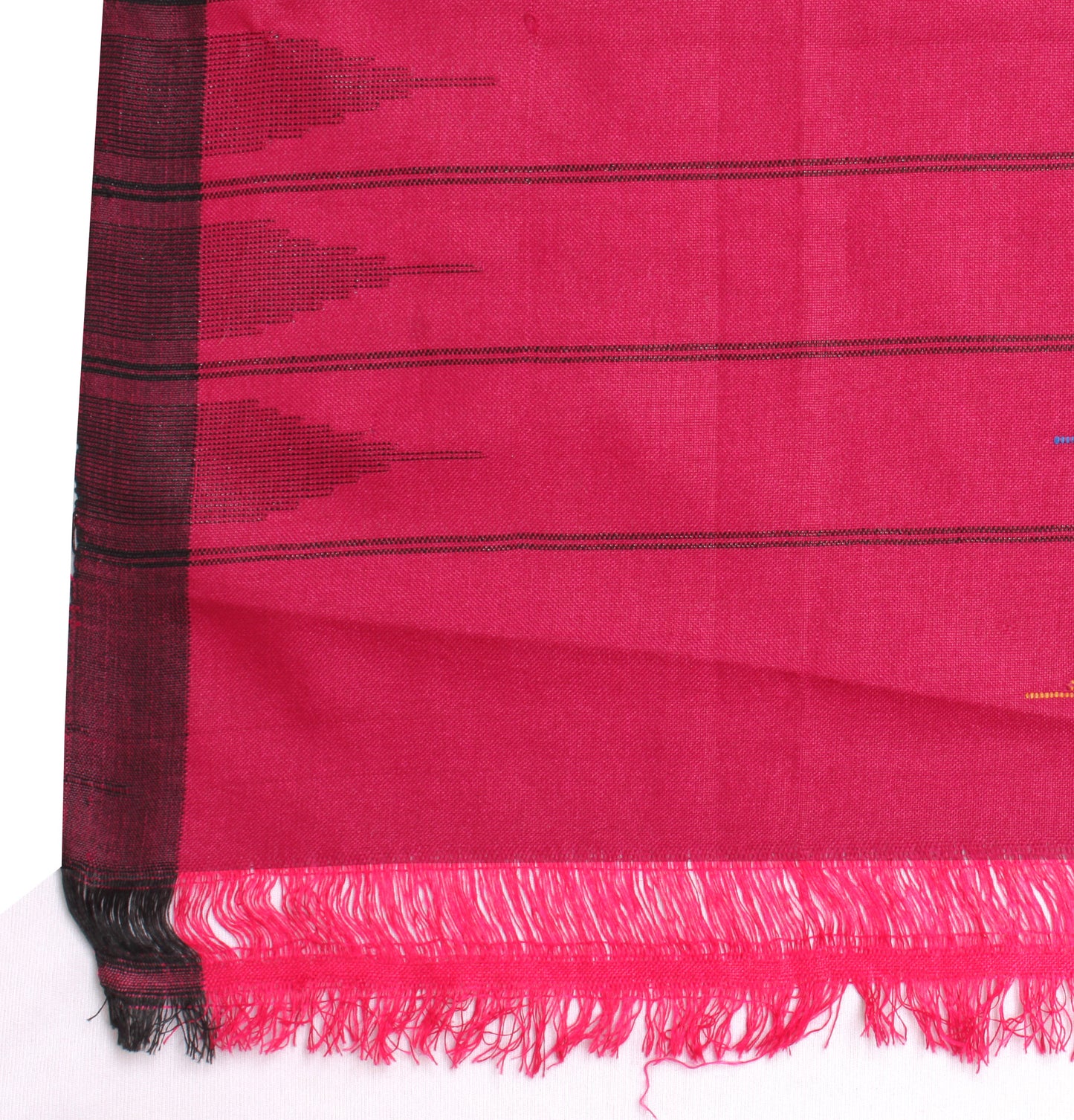 Sushila Vintage Dark Pink Indian Dupatta Blend Cotton Woven Long Stole Scarves