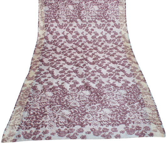 Sushila Vintage Indian Dupatta 100% Pure Silk Printed & Woven Long Stole Veil