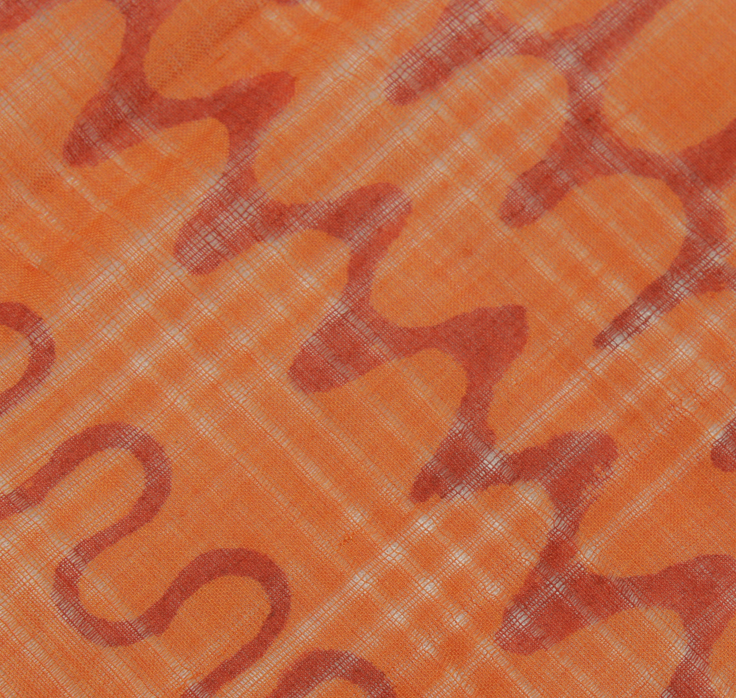 Sushila Vintage Orange Indian Dupatta 100% Pure Cotton Printed Long Stole Hijab