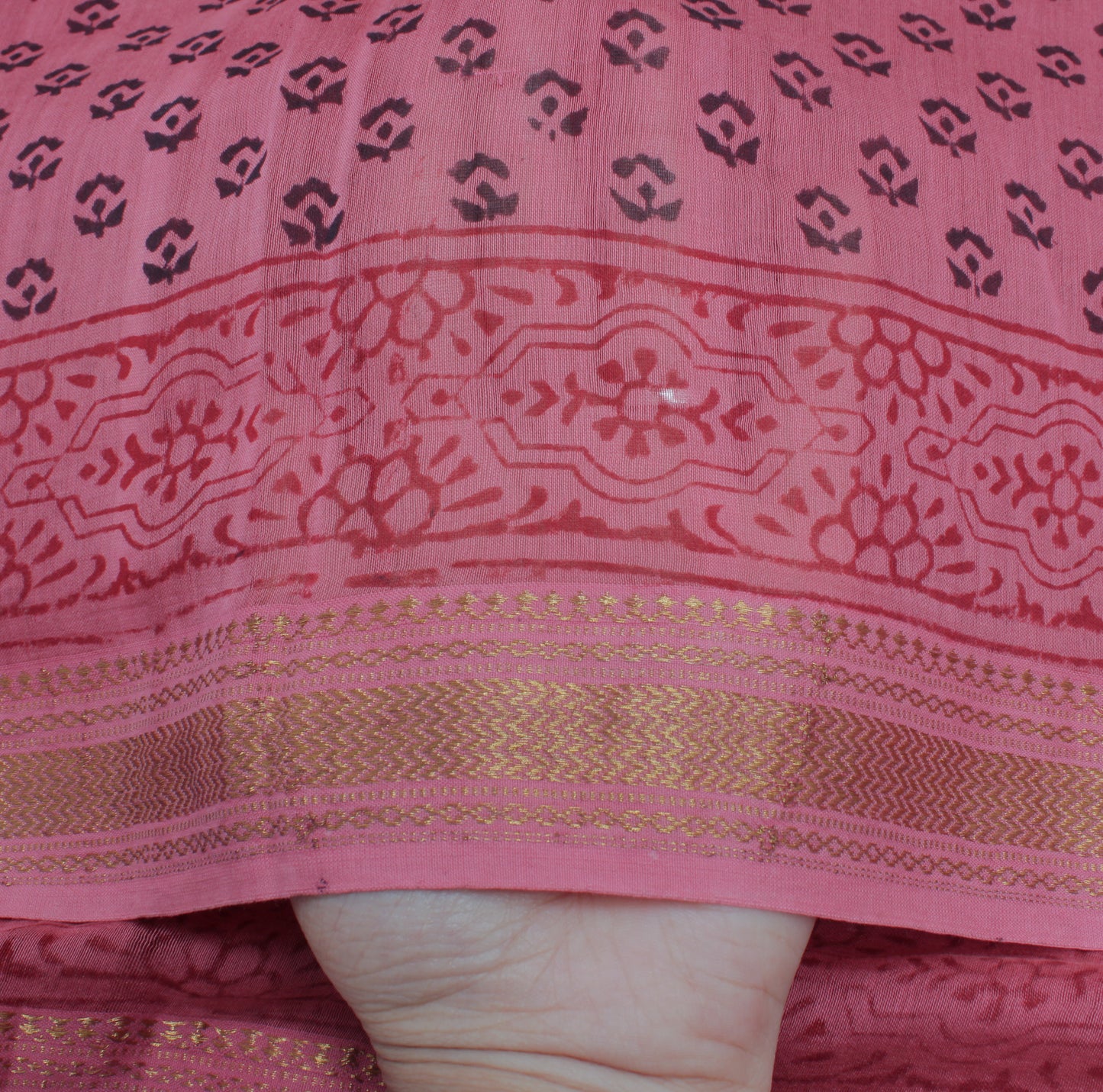 Sushila Vintage Pink Indian Dupatta 100% Pure Cotton Printed Long Stole Hijab