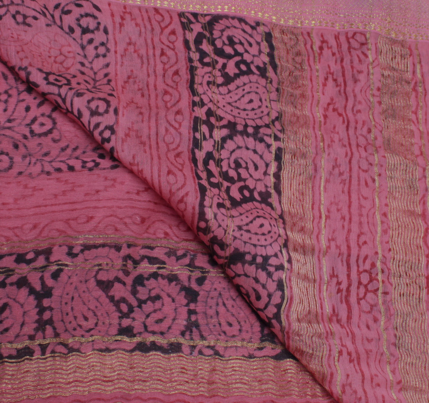Sushila Vintage Pink Indian Dupatta 100% Pure Cotton Printed Long Stole Hijab