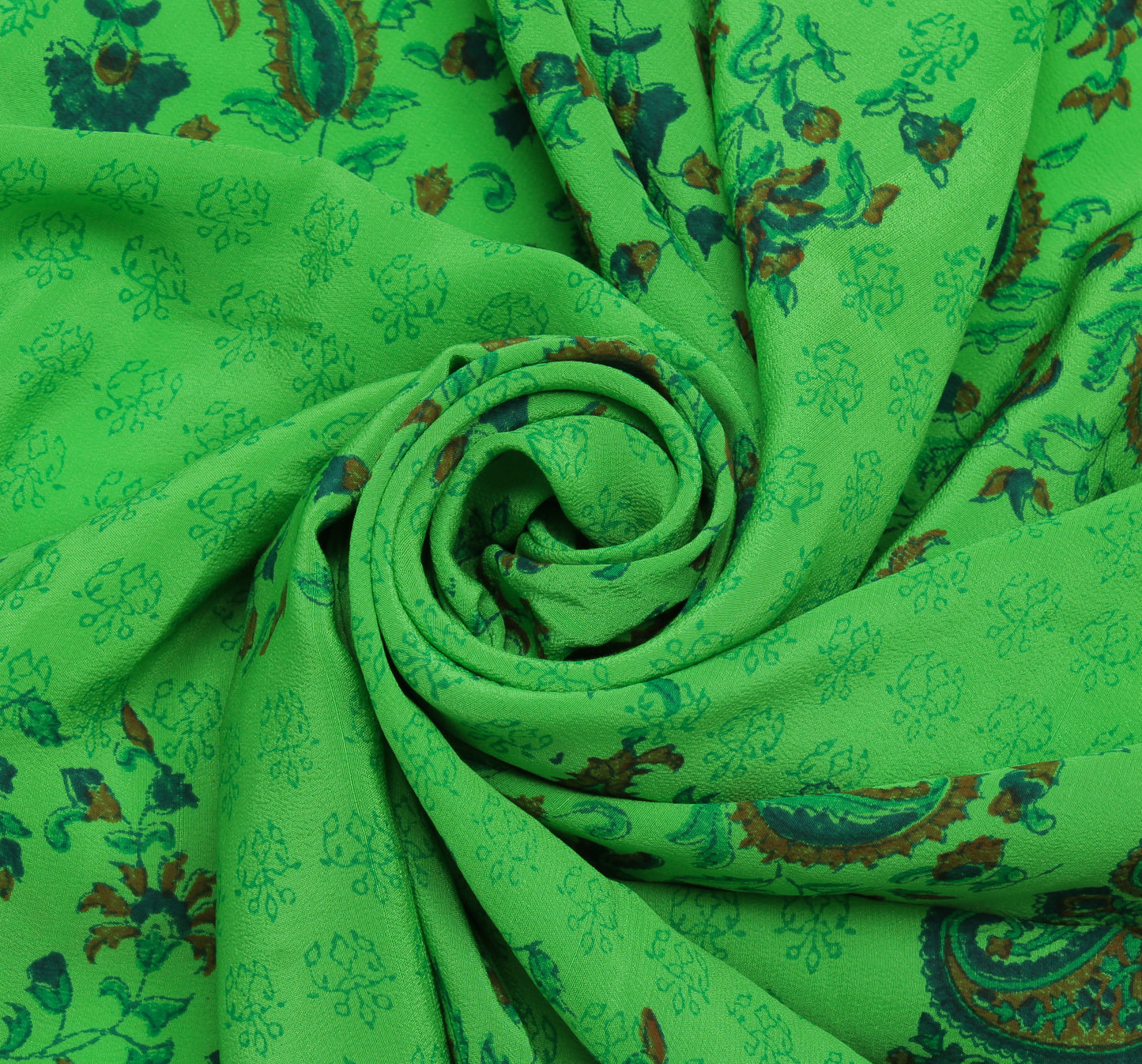 Sushila Vintage Green Dupatta Pure Georgette Silk Printed Long Stole Hijab