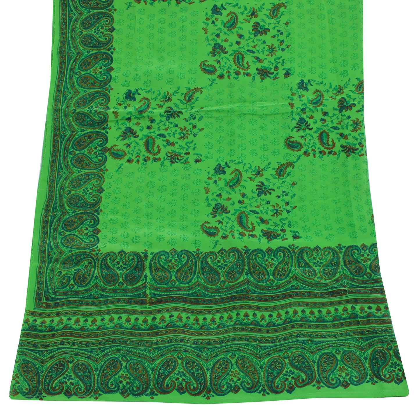 Sushila Vintage Green Dupatta Pure Georgette Silk Printed Long Stole Hijab