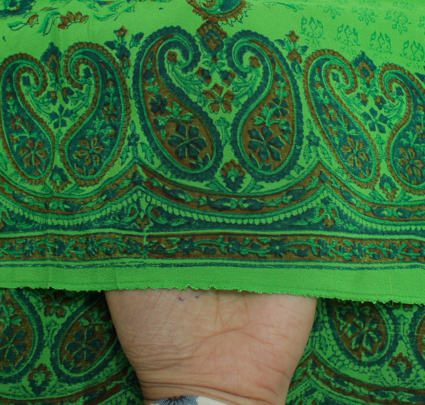 Sushila Vintage Green Dupatta Pure Georgette Silk Printed Long Stole Hijab
