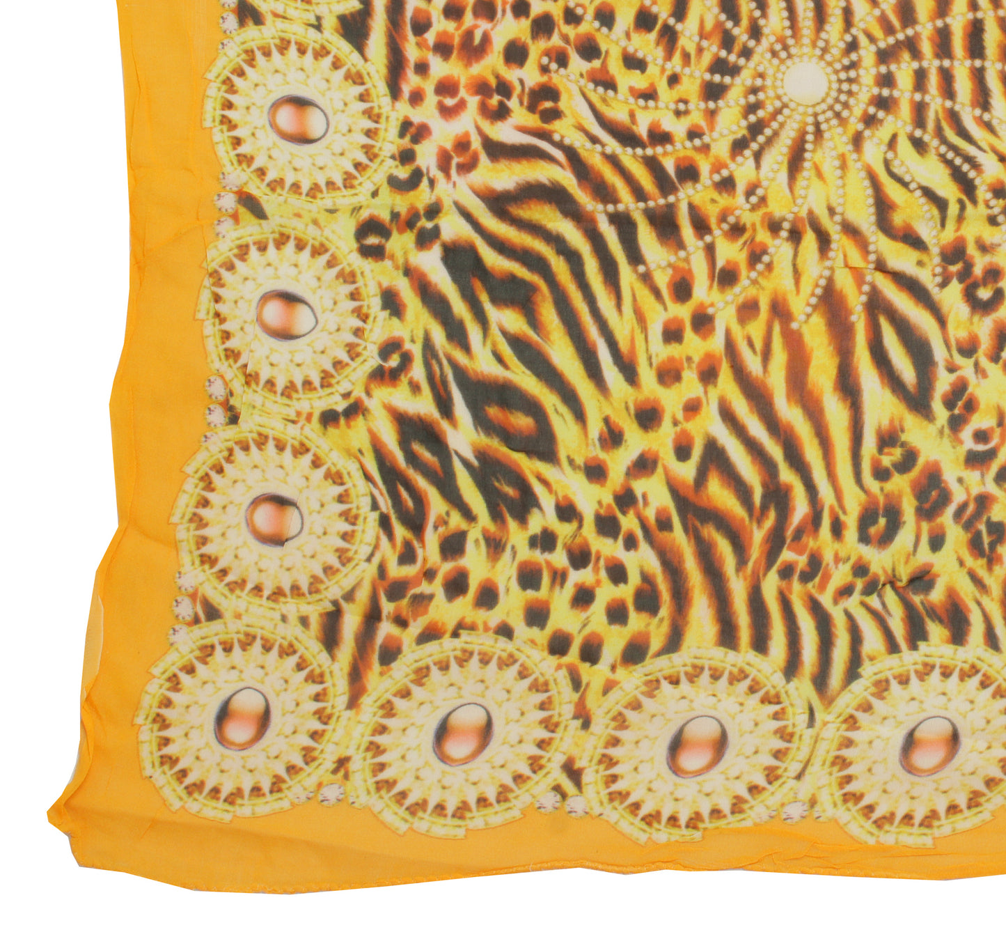 Sushila Vintage Yellow Dupatta Pure Georgette Silk Printed Long Stole Scarves