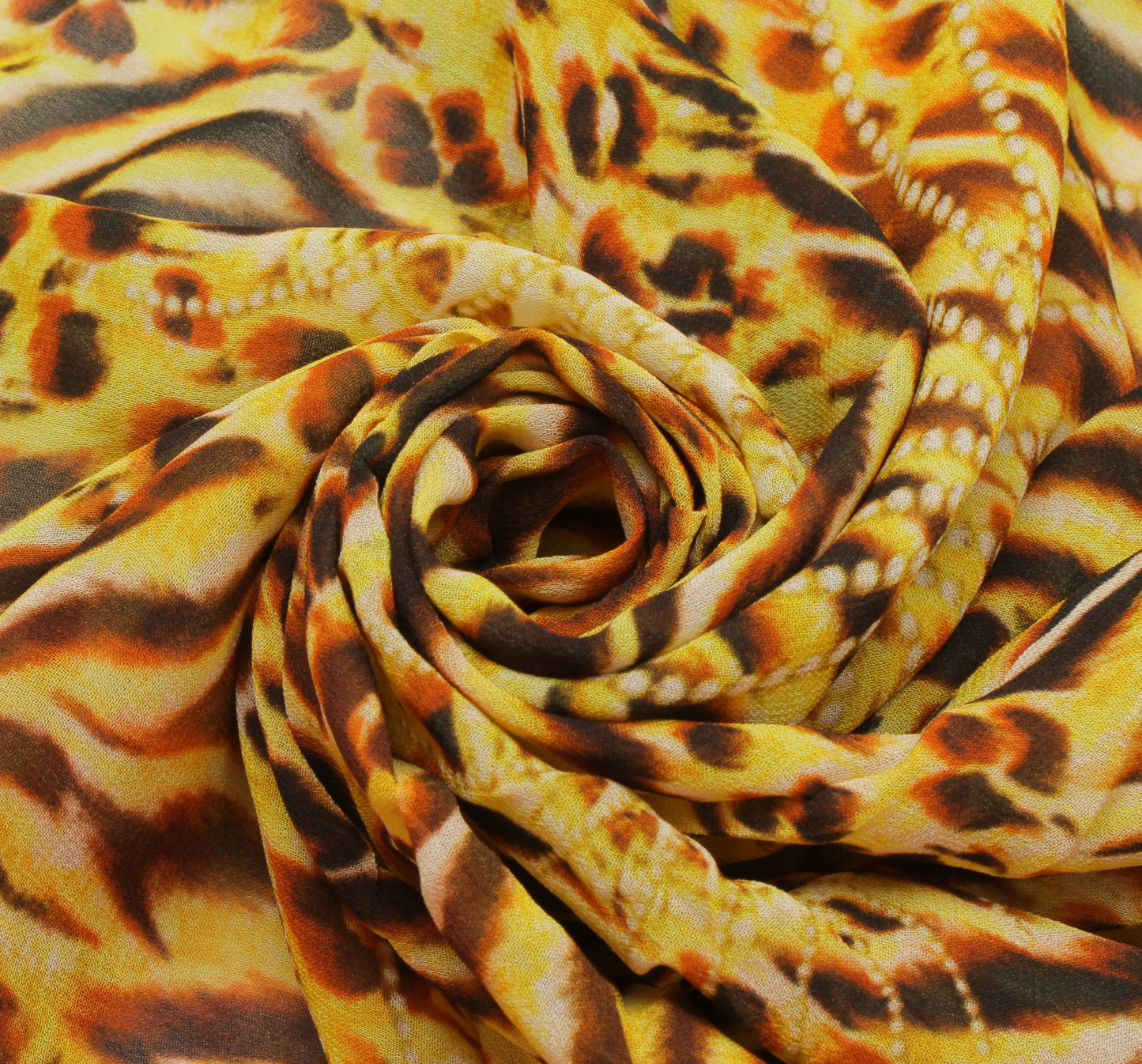 Sushila Vintage Yellow Dupatta Pure Georgette Silk Printed Long Stole Scarves