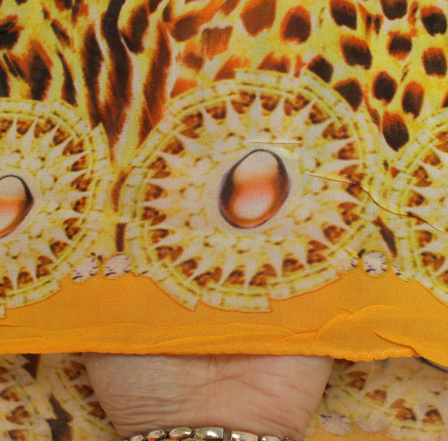 Sushila Vintage Yellow Dupatta Pure Georgette Silk Printed Long Stole Scarves