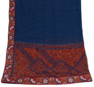 Sushila Vintage Blue Dupatta Blend Georgette Silk Printed Long Stole Hijab