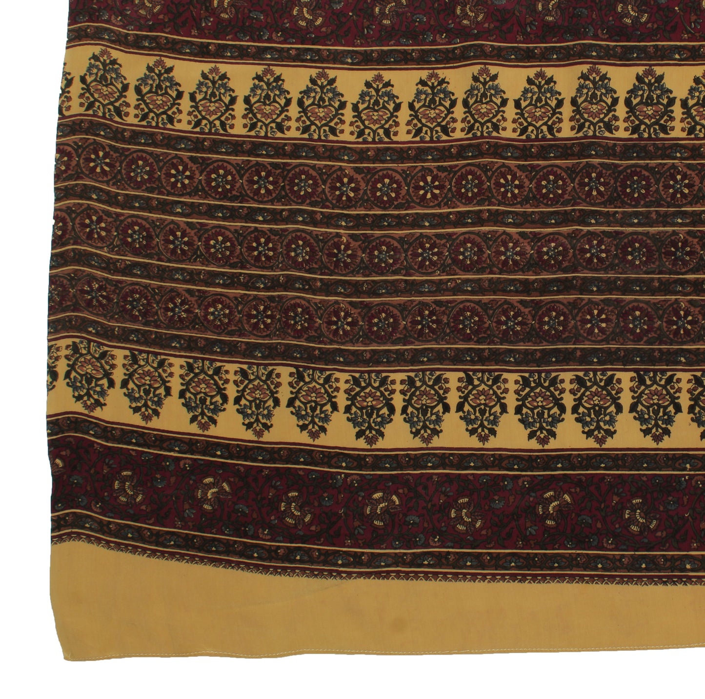 Sushila Vintage Cream Indian Dupatta Pure Crepe Silk Printed Long Stole Scarves
