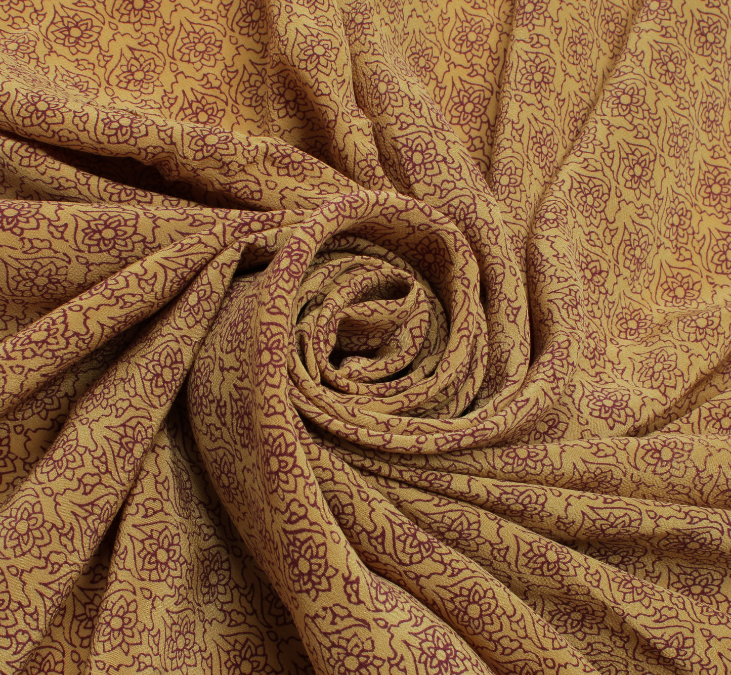Sushila Vintage Cream Indian Dupatta Pure Crepe Silk Printed Long Stole Scarves