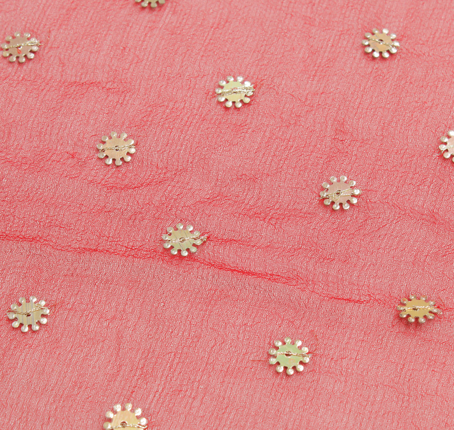 Sushila Vintage Red & Orange Dupatta Pure Georgette Silk Embroidered Long Stole