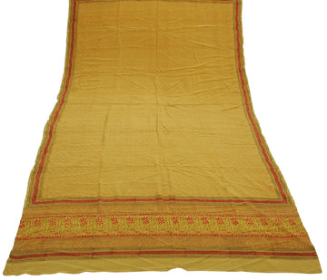 Sushila Vintage Green Indian Dupatta Pure Crepe Silk Printed Long Stole Veil