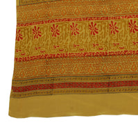 Sushila Vintage Green Indian Dupatta Pure Crepe Silk Printed Long Stole Veil