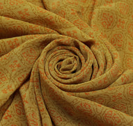Sushila Vintage Green Indian Dupatta Pure Crepe Silk Printed Long Stole Veil