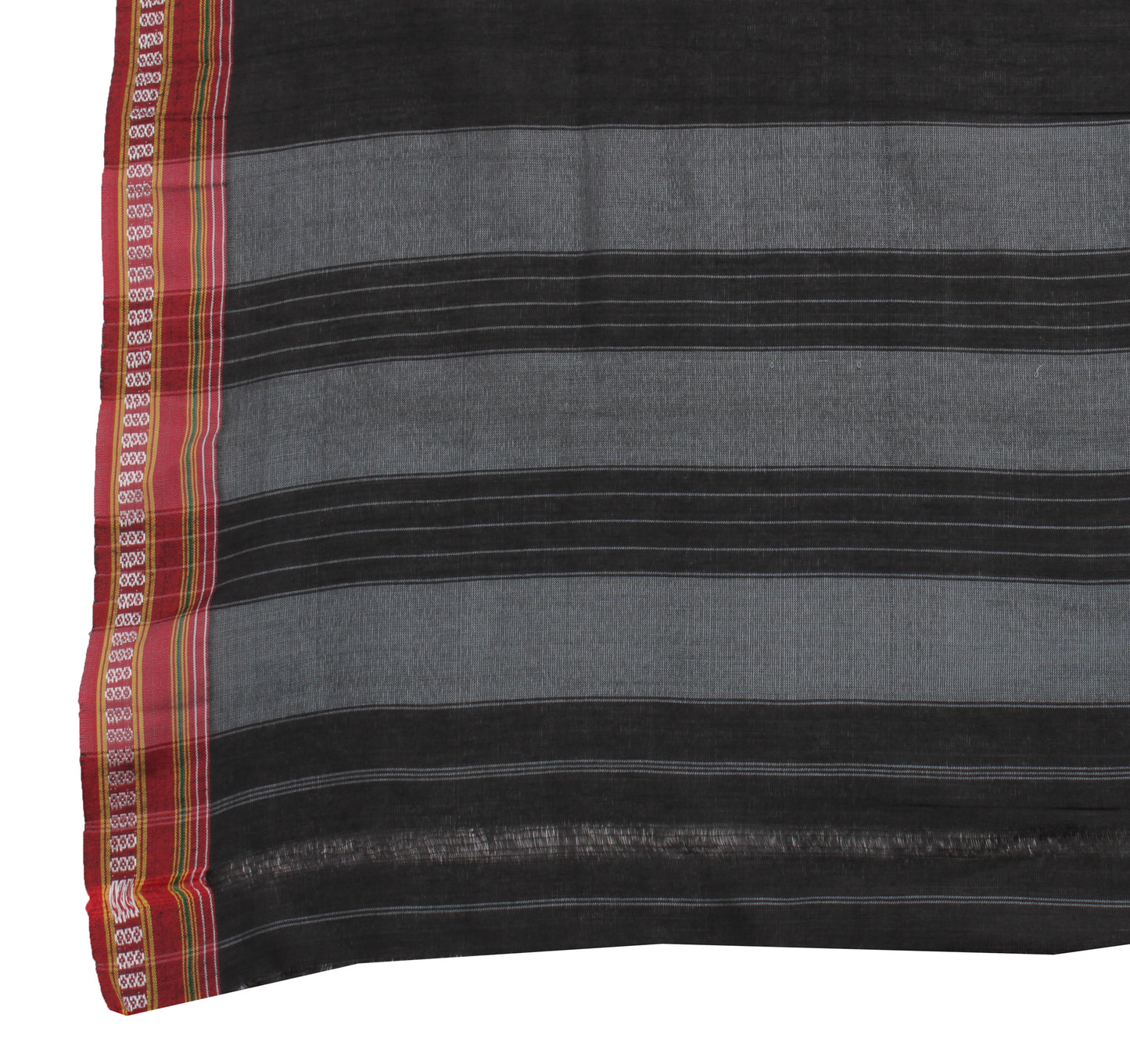 Sushila Vintage Black Indian Dupatta Blend Cotton Woven Long Stole Scarves