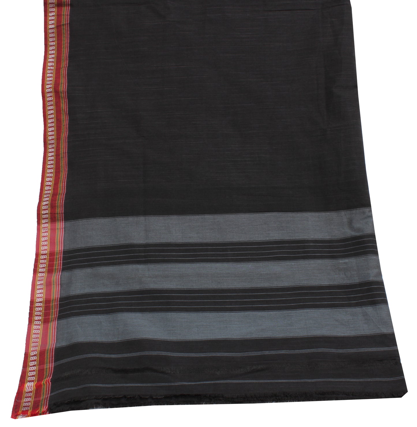 Sushila Vintage Black Indian Dupatta Blend Cotton Woven Long Stole Scarves