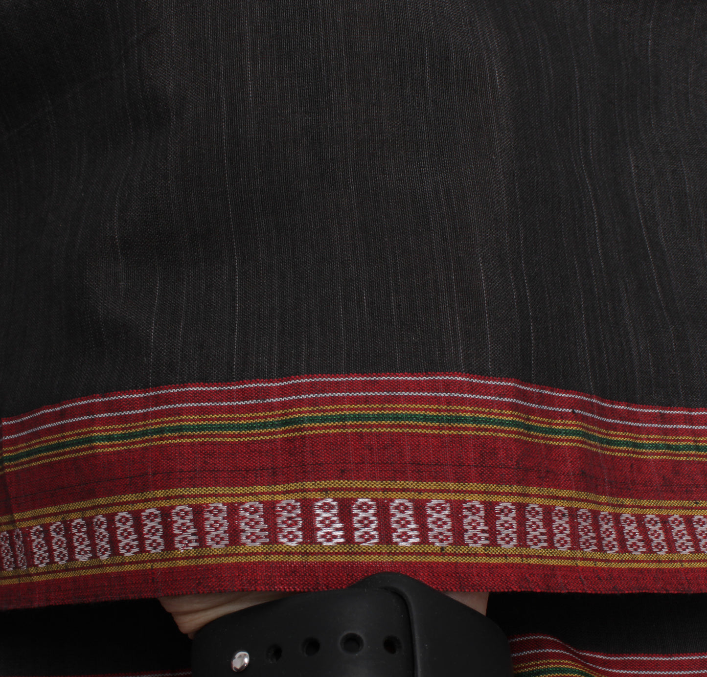 Sushila Vintage Black Indian Dupatta Blend Cotton Woven Long Stole Scarves